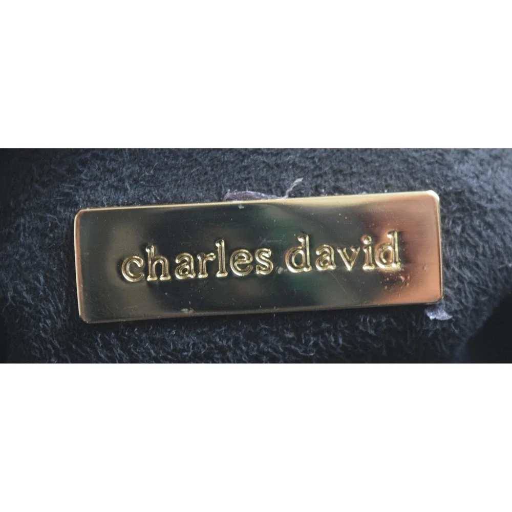 Charles David Hobo Bag Womens Large Black Patent Leather EUC Gold Hardware